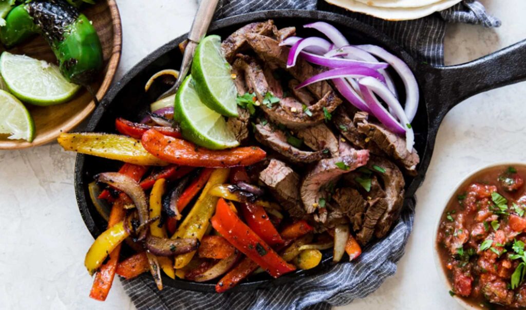 Steak fajitas are one of the easy, kid-friendly dinner recipes made with beef.